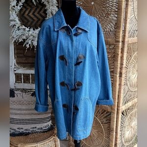 Truly Yours Sport Blue Denim Toggle Coat_2X